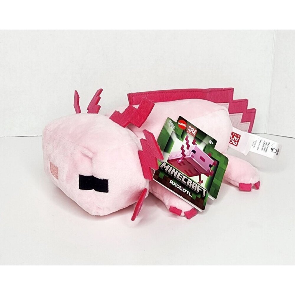 Mattel MINECRAFT Collection Plush Axolotl Pink New with Tags